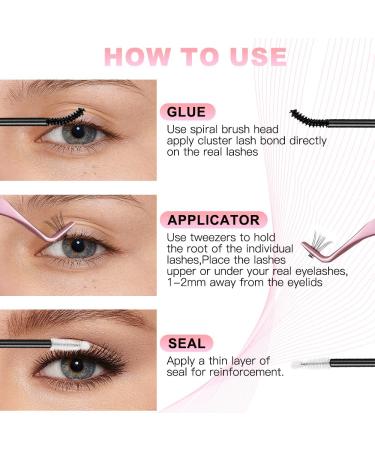 Lash Bond and Seal Cluster Eyelash Glue - Strong Hold, Latex-Free, Waterproof Adhesive for DIY Eyelash Extensions | LOPHE 2-in-1 Sealant Mascara - Buy Online on GoSupps.com