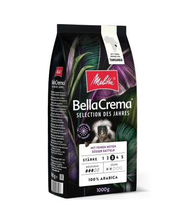 Melitta Bellacrema Selection of the year Whole coffee beans 1kg uncomfortable coffee beans for fully automatic coffee medium roasting roasted in Germany strength 3 Selection of the year 1 kg (1 Pack) - Buy Online on GoSupps.com