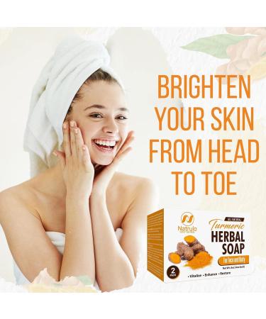 All-Natural Turmeric Soap Bar for Face & Body - Reduces Acne Brightens Scars - 4 oz Made in USA - 2 Pack - Buy Online on GoSupps.com