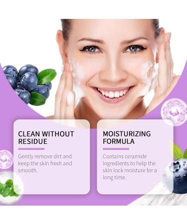 Blueberry Flavored Facial Cleansing Gel - Deep Cleanse Moisturize & Hydrate - Remove Dirt Lock In Moisture For Smooth Skin(2PCS) - Buy Online on GoSupps.com
