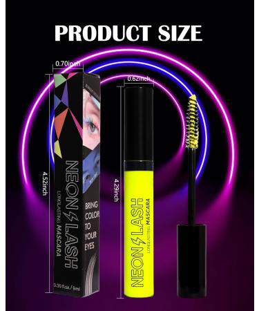 UV Glow Colored Mascara Volume and Length-3 Pcs Yellow Green Orange Longlasting Waterproof Mascara for Eyelashes Fast Dry Curling Non Clumping Mascara for Women Halloween Party Stage Clubbing Makeup 01#+02#+03# - Buy Online on GoSupps.com