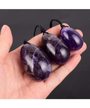 Natural Yoni Crystal Egg - Amethyst & Jade Kegel Exercise Balls for Pelvic Floor Wellness | International Shipping - Buy Online on GoSupps.com