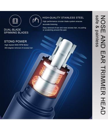 GOMINYUF Nose and Ear Hair Trimmer - Professional Wet/Dry Eyebrow & Facial Hair Clipper for Men & Women Hypoallergenic Dual Edge Blade 9000 RPM Quick Shave - Easy to Clean Black - Buy Online on GoSupps.com