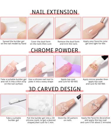  sularpek 2 x 15 ml Solid Sculpture Builder Gel 3D Gel Nail Art UV Nail Construction Gels Non-Stick 3D Gels for Extension Decoration and Nail Art Repair Clear/White - Buy Online on GoSupps.com