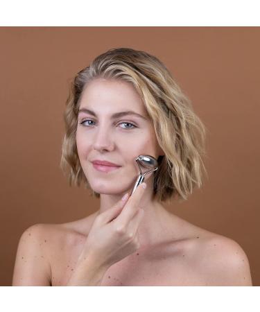 Navaris Stainless Steel Face Roller Scooter - Dual-Head Massage Device with Large & Small Rollers - Enhance Your Skincare Routine - Buy Online on GoSupps.com