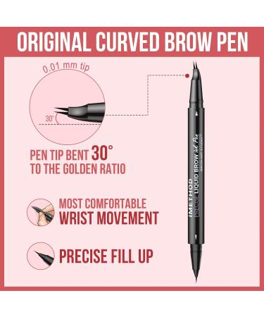 iMethod Curved Eyebrow Pen - 2-in-1 Microblading Eyebrow Pencil with Fork & Brush Tips for Natural Hair-Like Brows - Long-Lasting Dark Brown 02 - Buy Online on GoSupps.com