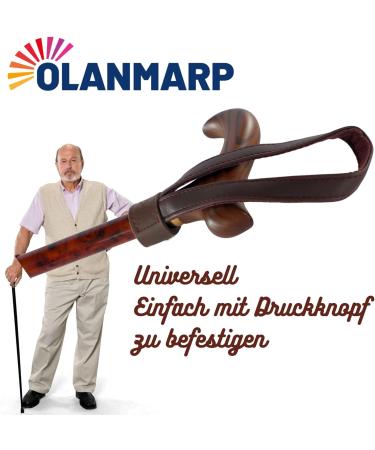 Olanmarp Luxury Faux Leather Stick Loop - Easy to Attach and Never Lose a Stick Again Brown - Buy Online on GoSupps.com