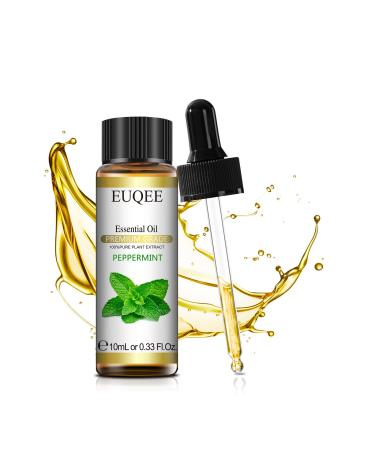 EUQEE Peppermint Essential Oil 10ml Pure Peppermint Oil for Diffuser Natural Essential Oil for Aromatherapy Relax Humidifiers Peppermint 10.00 ml (Pack of 1)