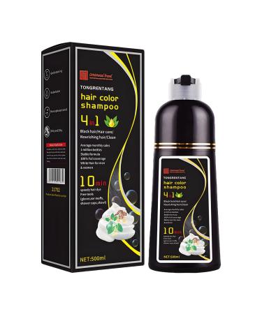 Zankie Hair coloring shampoo - 500 ml - 4-in-1 instant coloring shampoo for 3 to 4 weeks of hold - Coloring shampoo with full coverage to cover grey hair and