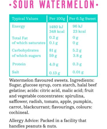  Candy Kittens Candy Kittens Sour Watermelon 150g bag - Buy Online on GoSupps.com
