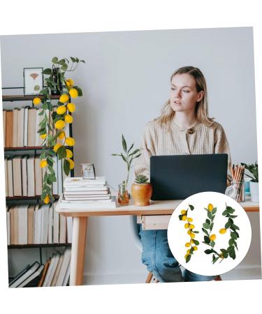 Zerodeko 4 Pcs Simulation Lemon Rattan Garland Decor Plant Flower Embellishments Front Door Wreath Wedding Supplies Artificial Flower Spring Front Door Adornment Summer Plastic Green Leaves Yellowx2pcs 100x13cmx2pcs - Buy Online on GoSupps.com