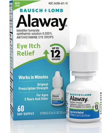 Bausch & Lomb Alaway Eye Itch Relief Antihistamine Eye Drops 0.34 oz. (Quantity of 3)