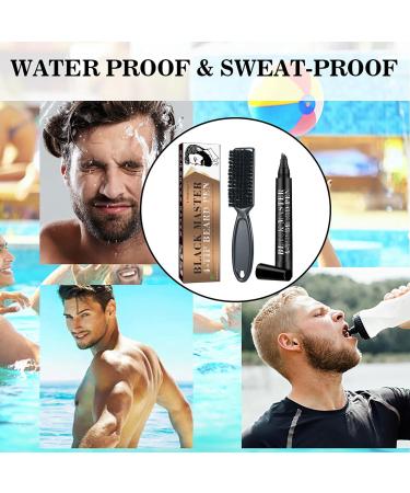 Black Beard Pencil Filler & Brush Kit for Men - Waterproof & Sweatproof - Long-lasting Coverage and Styling - Enhance Facial Hair with Natural Color - Define, Shape, and Thicken Beard and Mustache - Buy Online on GoSupps.com