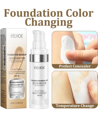 2 Bottles Color Changing Liquid Foundation 30ml Waterproof Foundation for Nude Makeup Moisturizing Sun Protection and Long Lasting Suitable for All Skin Colors - Buy Online on GoSupps.com
