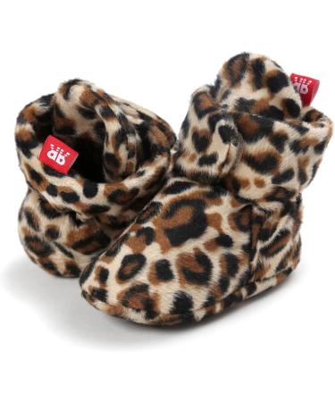 EDOTON Unisex Newborn Winter Boots - Warm Non-Slip Stripe Bootie Socks 6-12 Months (Leopard) - Buy Online on GoSupps.com