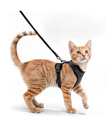 Comfortable cat dishes with a leash - breathable Air mesh suitable for neck circumference 28-35 cm chest scope 45-51 cm - easy to put on and take off (black s) s black - Buy Online on GoSupps.com