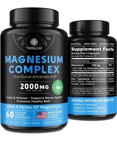 Magnesium Brain Booster Made in USA - Supports Brain Health & Function as Natural Calm Relax Aid - Nootropic Magnesium Memory Concentration & Focus Pills That Promote Better Rest