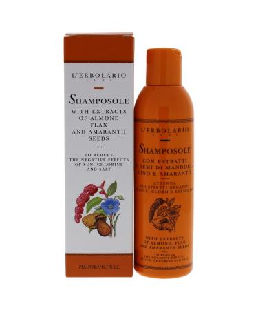 L'Erbolario Shamposole Shampoo - Reduces The Negative Effects Of Sun Chlorine And Salt - Instantly Enhances Strength And Condition Of Hair - Smooths Moisturizes Restores And Protects Hair - 6.7 Oz