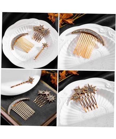 FOMIYES 3 Sets Star Moon Hairpin Retro Hair Side Comb Star Hair Accessories Metal Hair Clips Moon Decorations Wedding Headpiece for Bride Star Decor Alloy Rhinestones Hair Piece Bridesmaid - Buy Online on GoSupps.com
