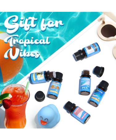 Summer Essential Oils Set - Aromatherapy Surf & Sand Fragrance Oils Gift Set (6x10 ml) for Diffusers & Humidifiers - Sea Breeze Salty Sea Pink Sand Coconut Island Life Pina Colada - Buy Online on GoSupps.com