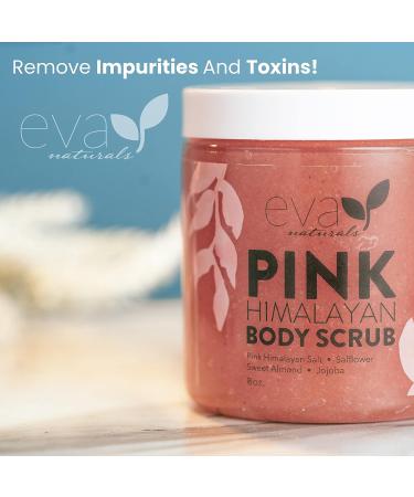 Pink Himalayan Body Scrub by Eva Naturals - Exfoliating Body and Foot Scrub for Women and Men - Deep Moisturizing and Nourishing Skin Treatment - Buy Online on GoSupps.com