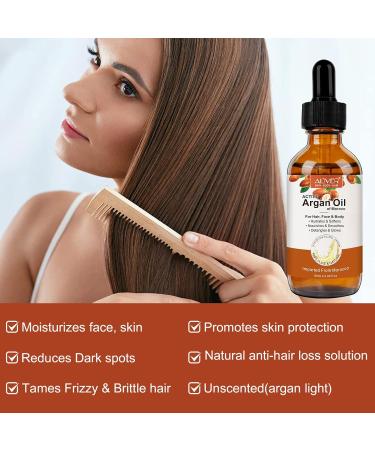 Organic Argan Oil 100% Organic & Pure Argan Oil for Hair Face &Body 60ml with Eyebrow&Eyeliner Brushes Rich in Vitamin E for Skin Hair & Nails |Damaged Hair | Nourishes And Moisturises Dry Hair - Buy Online on GoSupps.com
