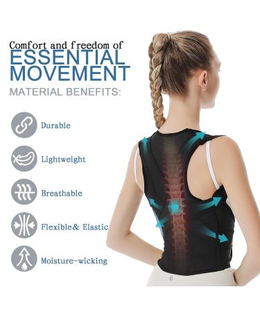 Back Brace Posture Corrector Adjustable Back Straightener Breathable Posture Corrector for Women Improve Back Posture (Bust 28"-31") - Buy Online on GoSupps.com