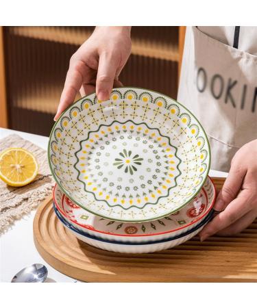 Serving Plates 4pc Dinner Plate Simple Romantic Cream Ceramic Embossed Afternoon Tea Home Dessert Plate Fruit Plate Bread Plate for Kitchen Restaurant Banquet Kitchen Decoration for Appetizer Dinner  - Buy Online on GoSupps.com