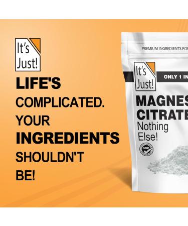 It's Just - Magnesium Citrate Powder 15oz Non-GMO Magnesium Supplement Unflavored (15oz / 129 Servings) 15 Ounce (Pack of 1) - Buy Online on GoSupps.com