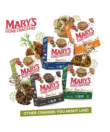 Mary's Gone Crackers Super Seed Crackers - Organic, Gluten Free, Basil & Garlic, 5.5 oz - Buy Online on GoSupps.com