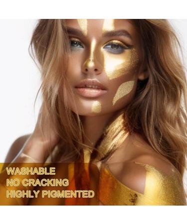 MEICOLY Cream Metallic Gold Face & Body Paint - Water-Based 2.37Oz Tube for Adults & Kids | Professional Gold Makeup for Halloween & Cosplay - Buy Online on GoSupps.com
