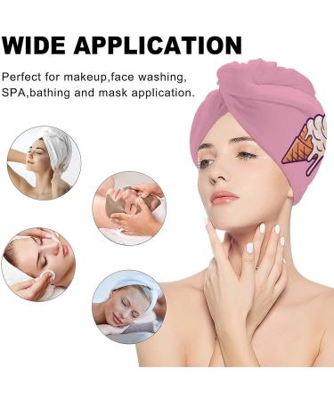 Melting Ice Cream Balls Microfiber Hair Towel Wrap | Super Absorbent Hair Turban for Women (10 x 26 ) - Ideal for Quick Drying & Comfort - Buy Online on GoSupps.com