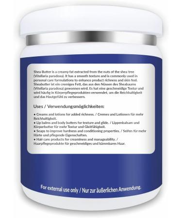 Sheabutter Kosmetikqualit t | Unraffinierte nat rliche Butter f r Hautpflege Haarpflege und DIY-Formulierungen | Ideal f r Cremes Balsame Lotionen und K rperbutter 500 g - Buy Online on GoSupps.com