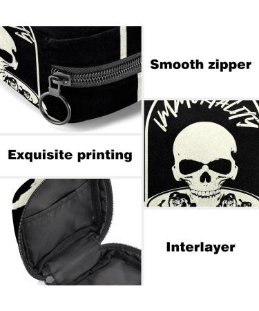 Multicoloured Skull Sanitary Napkin Storage Bag with Zipper for Women and Teen Girls - Buy Online on GoSupps.com