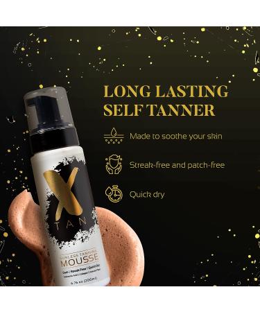 X-Tan Sunless Tanning Mousse 6.76 oz - Quick-Dry Paraben-Free Self Tanner Foam for Hydration and Nourishment | Long-Lasting Sunless Tanner Suitable for All Skin Types - Buy Online on GoSupps.com