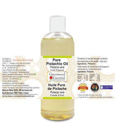 Greenwood Essential Pure Pistachio Oil - Therapeutic Grade Cold Pressed 200ml | 100% Natural Pistacia Vera for Skin & Hair - International Shipping Available - Buy Online on GoSupps.com