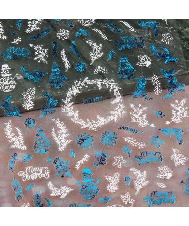 jmeowio 9 Sheets Christmas Nail Art Stickers Decals Self-Adhesive Blue White Snowflake Nail Supplies Nail Art Design Decoration Accessories - Buy Online on GoSupps.com