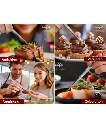 Exclusive 20 cm Grill Tweezers | Kitchen & Cooking Tweezers with V 1:2 Teeth - Hardened Stainless Steel - Buy Online on GoSupps.com