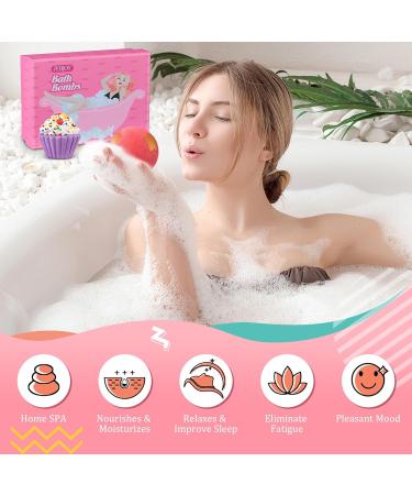 Perjoy 8pcs Nature Bubble Bath Bombs - Pamper Gifts Set for Kids, Girls, Women - Perfect for Easter, Mother's Day, Birthdays - Barbiepink - Buy Online on GoSupps.com