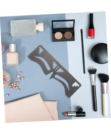 BIUDECO 2pcs Eyebrow Ruler Brow Guide Template Eyebrow Guide Stencil Eyebrow Shaping Ruler Stainless Steel 17x4.8cm Black - Buy Online on GoSupps.com