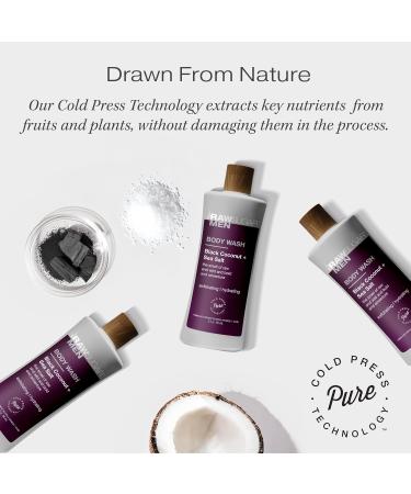 RAW SUGAR 3-Pack Body Wash Men - Black Coconut + Sea Salt Exfoliating and Hydrating Body Wash Formulated without Parabens Cruelty Free and Vegan - Buy Online on GoSupps.com