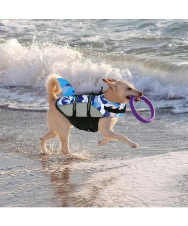 Alagirls Blue Camo Dog Life Jacket - XS (33-43cm) | Swimming Vest for Dogs | Secure & Stylish Pet Safety Gear - Buy Online on GoSupps.com