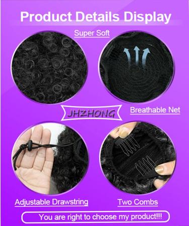 JHZHONG Afro Puff Drawstring Ponytail for Black Women Short Kinky Curly Afro Ponytail Synthetic Hair Afro Bun Drawstring Ponytail for Women Girls (small size(Pack of 2) TBUG) small size(Pack of 2) Rum red - Buy Online on GoSupps.com