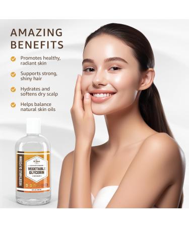 ORGANIC VEGETABLE GLYCERIN USP (8 oz) Grade Liquid Natural, Non-GMO | Cosmetics, Skin, Hair Care, Soap Making, DIY Beauty | Excellent Humectant Qualities, Amazing Skin & Hair Benefits | 8 FL OZ - Buy Online on GoSupps.com