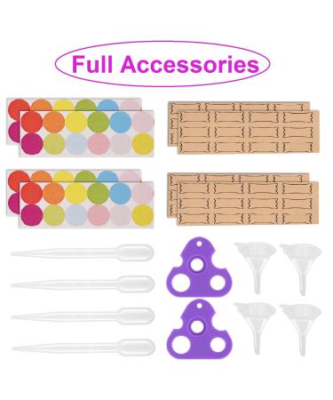 24 Pack Amber Glass 5ml Essential Oil Roller Bottles with Roller Balls - Easytle Roll On Bottles Set with Labels and Accessories - Buy Online on GoSupps.com