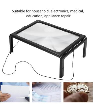 Portable PVC Desktop Magnifier 4 LED Lights Design A4 Size Reading with LED Light and Stand for Reading Small Prints for Low Full of Stars - Buy Online on GoSupps.com