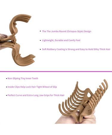 79style 6pcs Big Hair Claw Clips Neutral Colors Hair Clips For Women Claws Clips For Thick Hair Banana Clips Medium Large Hair Claws Square Strong Hold Hair Styling Accessories For Women ( 3pcs 4.3 Inch+ 3pcs 3.54 Inch ) 3 - Buy Online on GoSupps.com