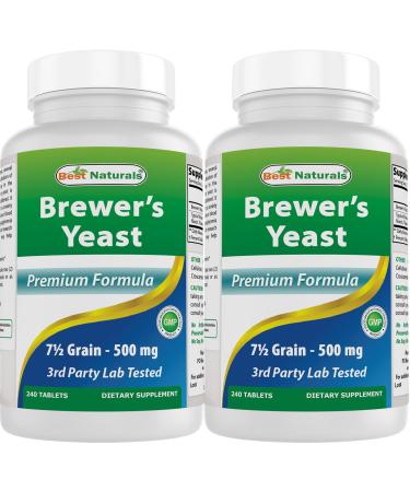 Best Naturals, Brewers Yeast, 7-1/2 Grains with Vitamin B1, Vitamin B2, 1000 mg 240 Tablets (240 Count (Pack of 2)) - Buy Online on GoSupps.com