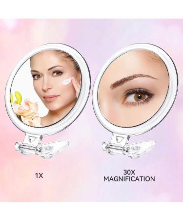30X Magnifying Hand Mirror for Precise Makeup and Beauty Tasks - 6 Inch, Two Sided Travel Mirror for Tweezing and Blackhead Removal - Buy Online on GoSupps.com