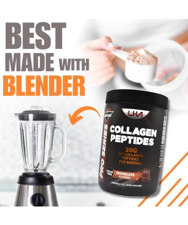 LHA Collagen Peptides Powder Chocolate Flavor Dietary Supplement for Skin Hair Nails Bone & Joint Support 10 oz - Buy Online on GoSupps.com